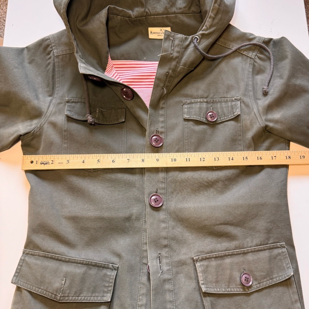 Bridge & Burn Long 💯% Cotton Hooded Button Up Jacket Women’s size small - Picture 13 of 14